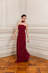 VESTIDO ALBERTA BURDEO
