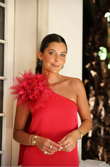 VESTIDO FLOR FUCSIA