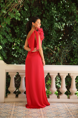 VESTIDO FLOR FUCSIA