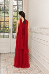VESTIDO ADELA ROJO GASA