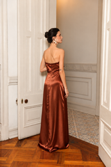 VESTIDO ALMUDENA CAFE COBRE