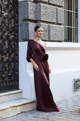 VESTIDO AURORA MANGA UVA