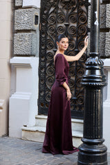 VESTIDO AURORA MANGA UVA