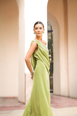 VESTIDO AURORA BANDA PISTACHO