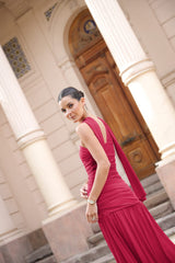 VESTIDO MAITE MALLA FRAMBUESA