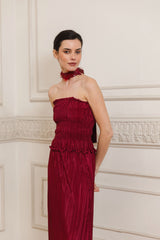 VESTIDO ALBERTA BURDEO