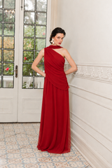 VESTIDO ADELA ROJO GASA
