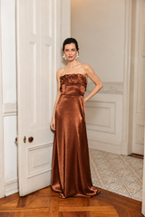 VESTIDO ALMUDENA CAFE COBRE