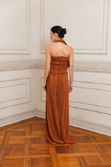 VESTIDO ALBERTA COBRE