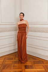 VESTIDO ALBERTA COBRE