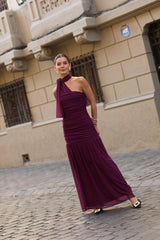 VESTIDO MAITE MALLA BURDEO