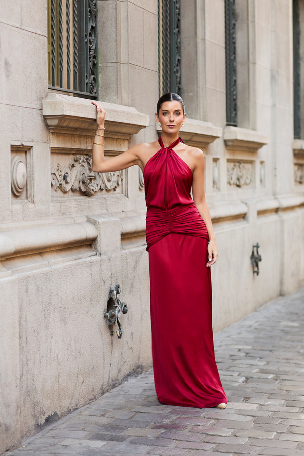 VESTIDO BERNI ROJO ITALIANO