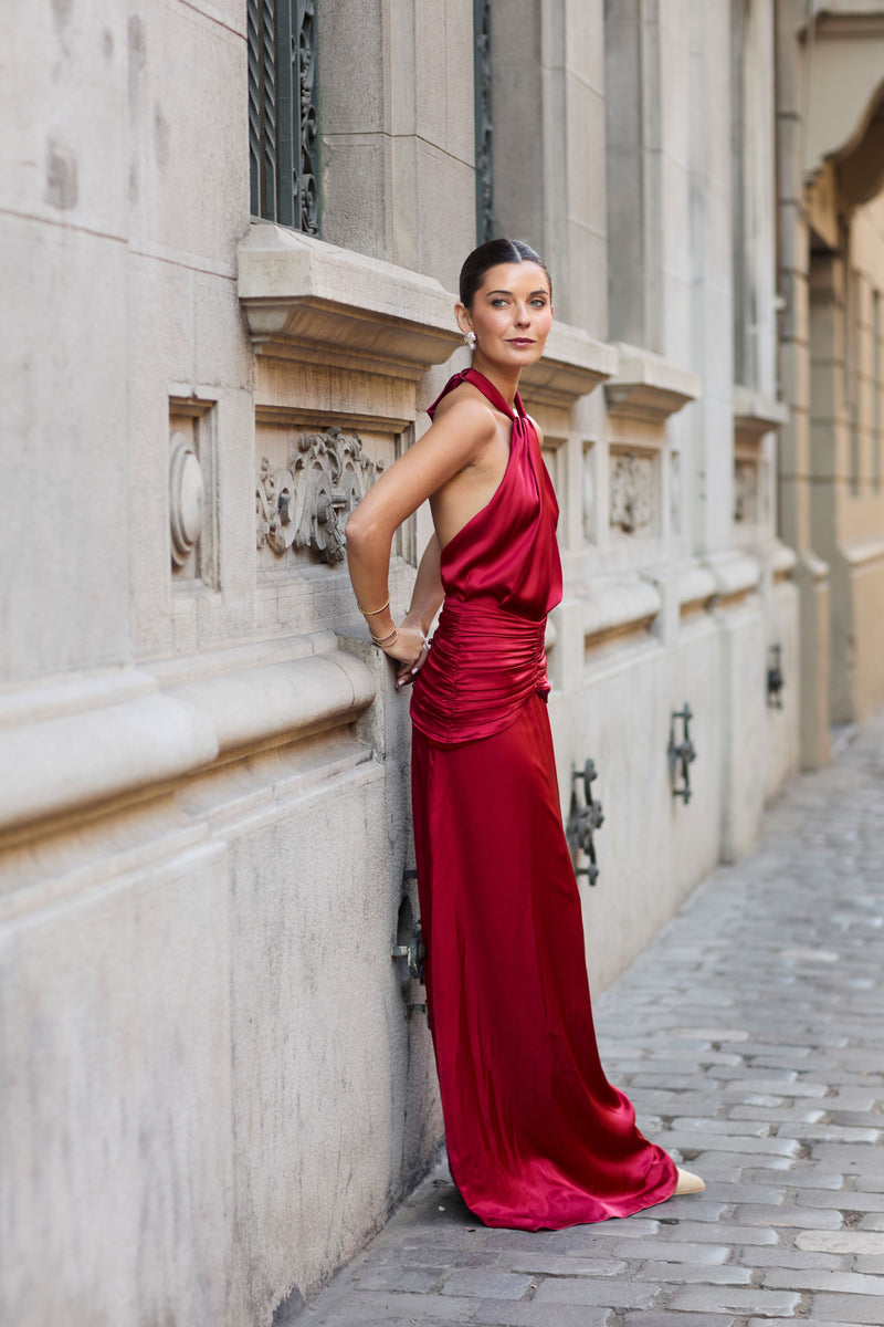 VESTIDO BERNI ROJO ITALIANO