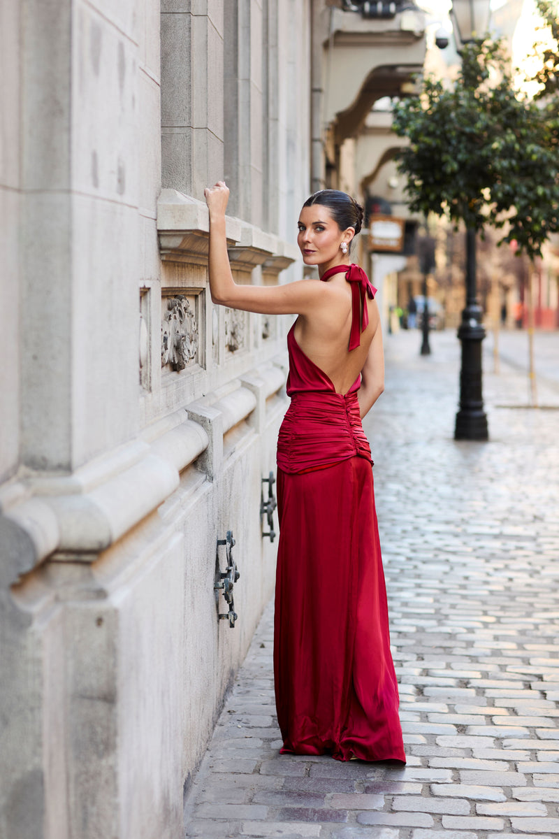 VESTIDO BERNI ROJO ITALIANO