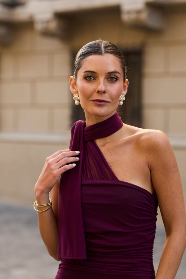 VESTIDO MAITE BURDEO MALLA