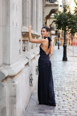 VESTIDO BERNI AZUL MARINO