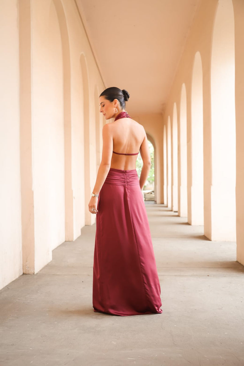 VESTIDO CLARA BURDEO