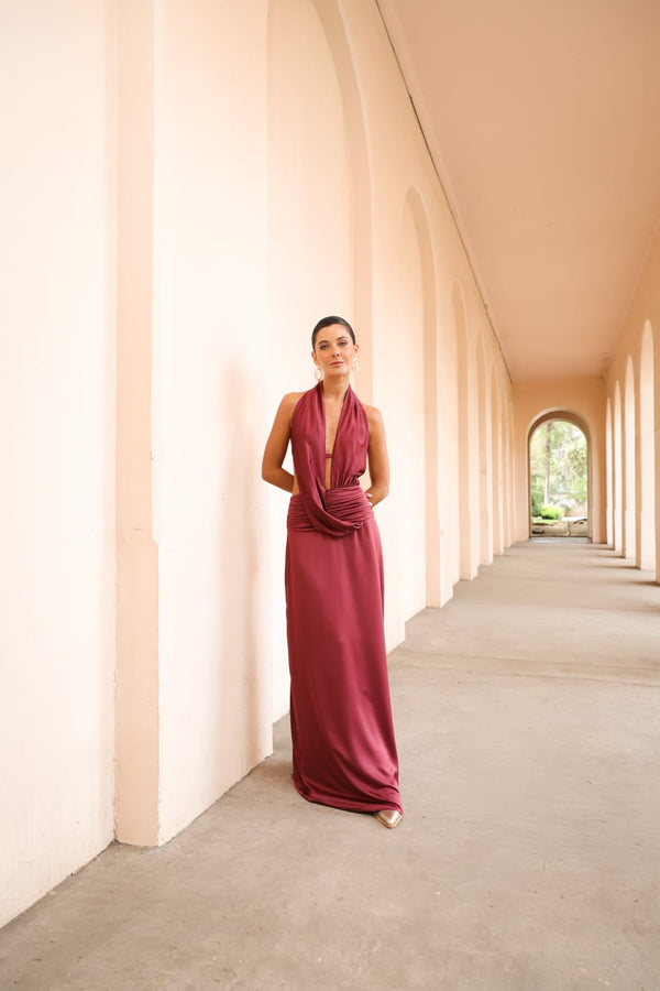 VESTIDO CLARA BURDEO