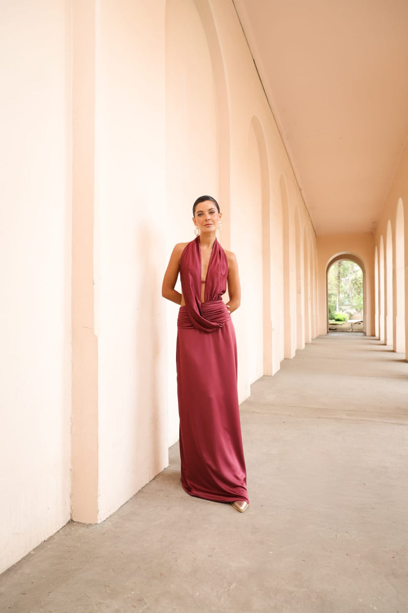 VESTIDO CLARA BURDEO
